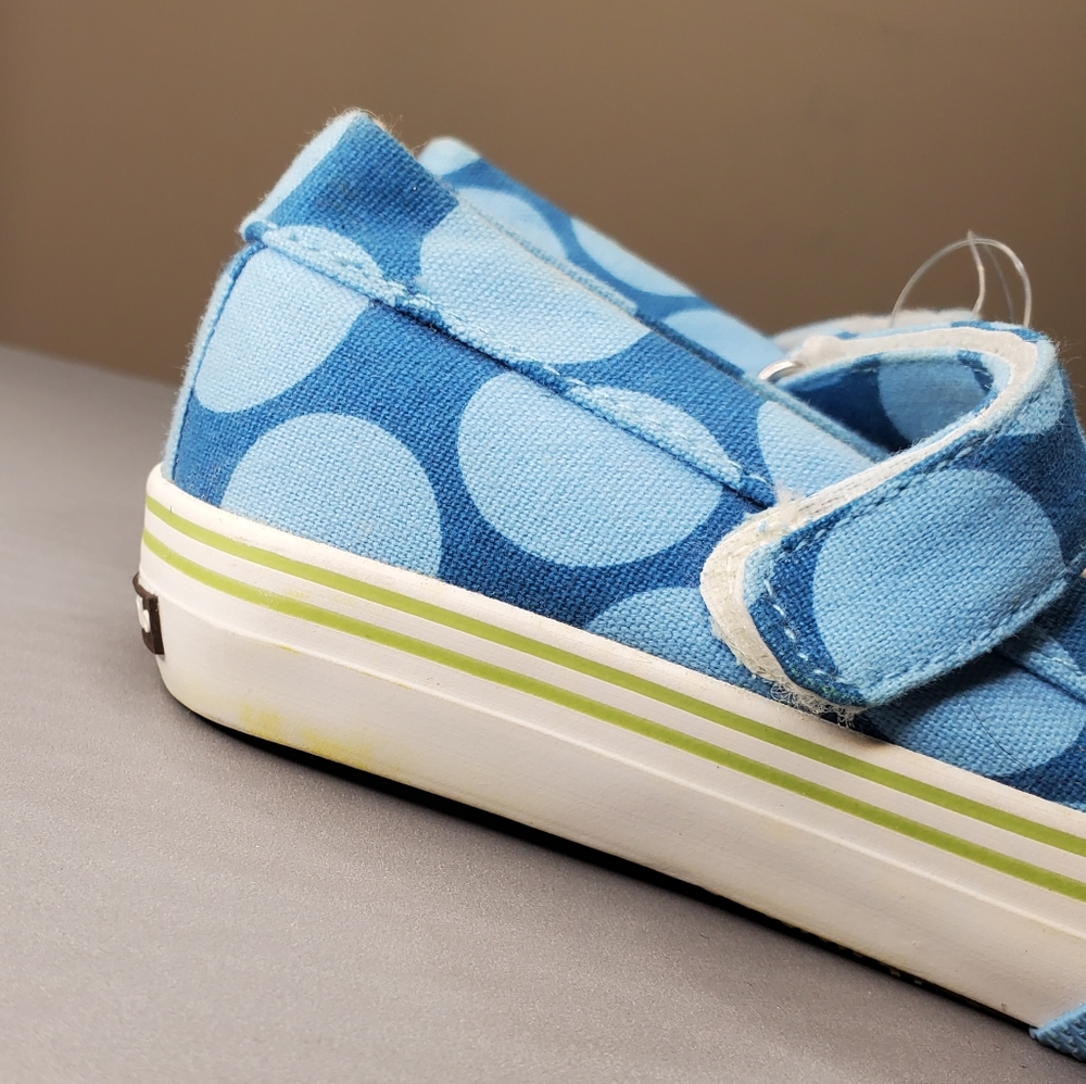 Morgan & Milo Girls Canvas Polka Dot Blue Shoes 8.5 - Picture 5 of 9